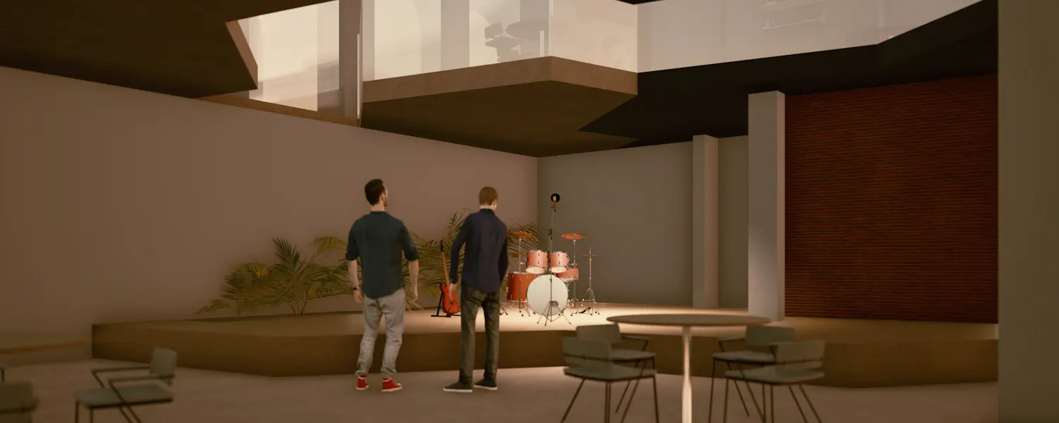 Bühnendetail mit Oberlicht