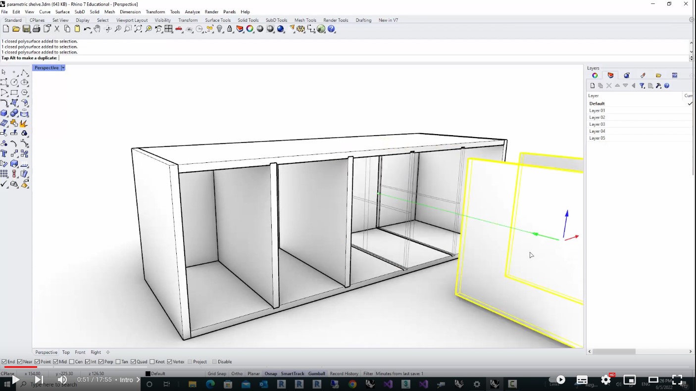 Designstrategies Biber Parametric Shelves. Change the joint types